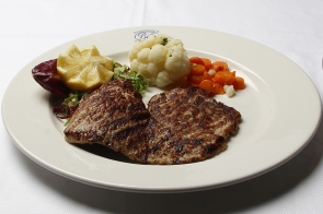 Veal Steak with Vegetable Garnish